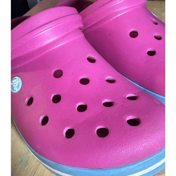 Crocs Retro Classic Clog Womens Size 11 Candy Pink Teal Blue White Gum‎ Sole - Picture 3 of 6